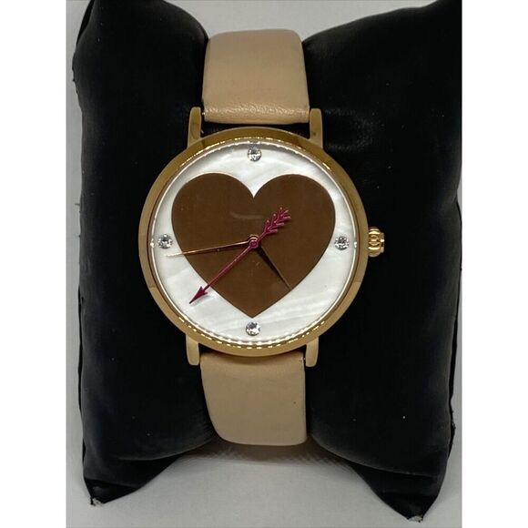 Kate Spade Novelty Metro 0699 Women Beige Leather Analog Dial Quartz Watch JK777